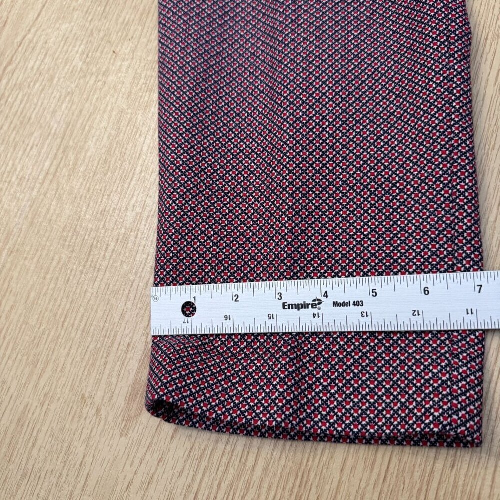 Talbots Heritage Diamond Geometric Print Straight-Leg Dress Pants 12 Red Blue - Picture 9 of 15